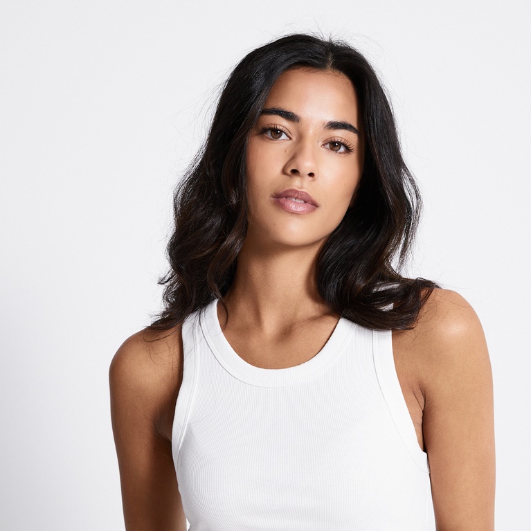 Ribbed tank top "Frances" White